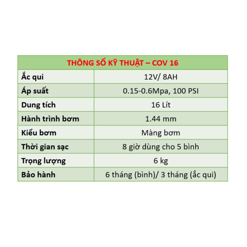 Bình phun xịt thuốc trừ sâu con ong vàng COV 16 (16 lít)