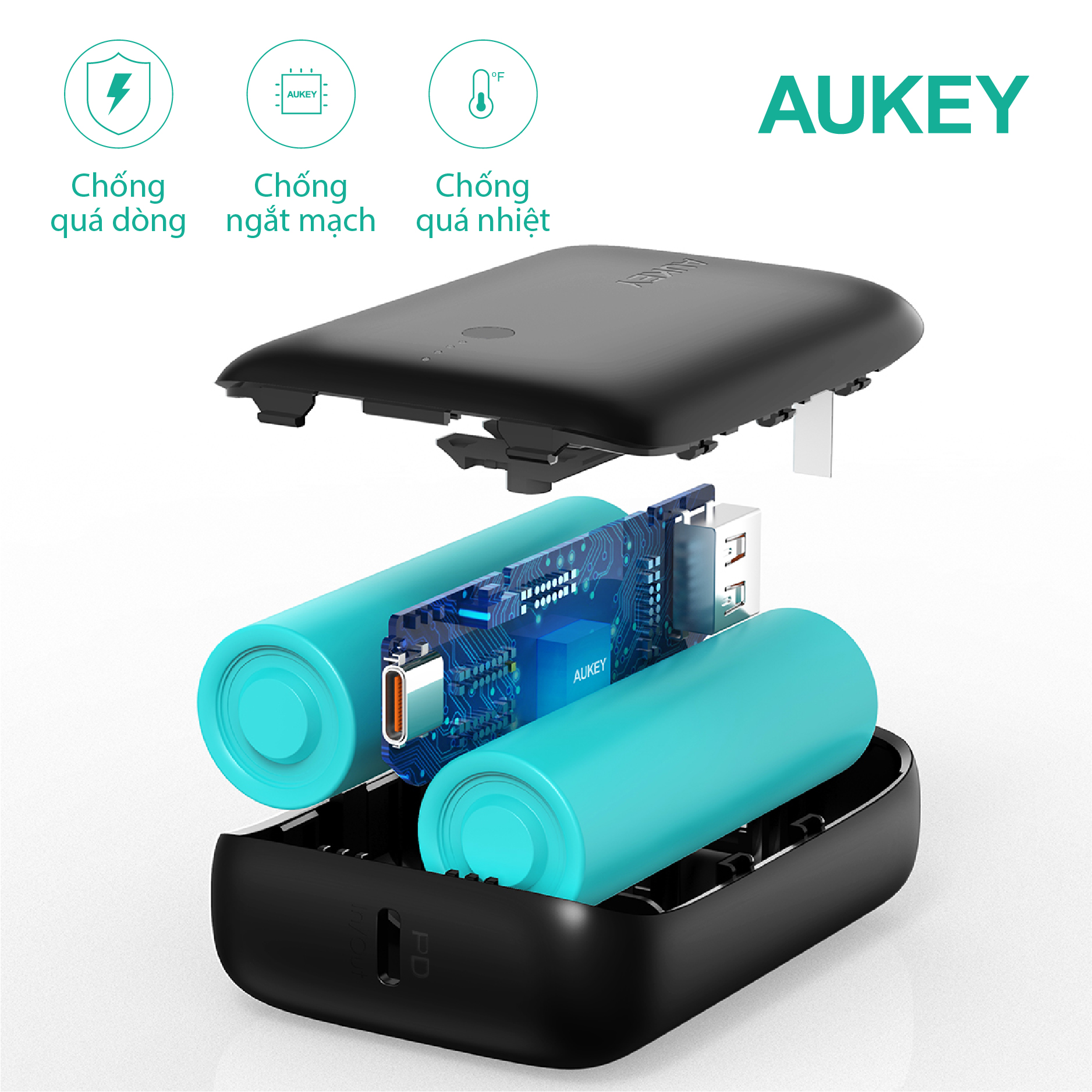 Pin sạc dự phòng Aukey PB-N83S 20W PD 10.000mAh, hàng chính hãng