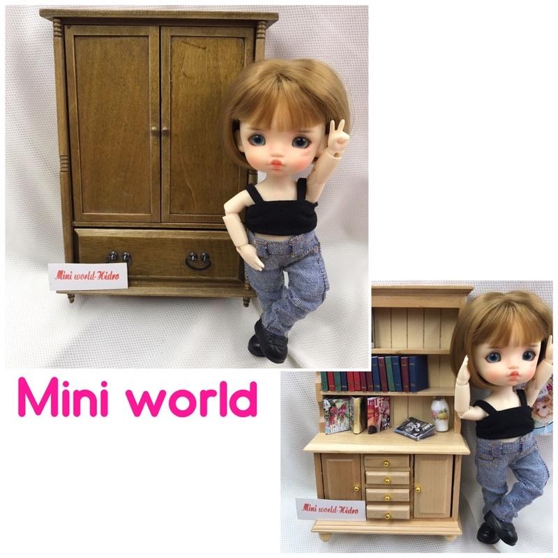 Mô hình tủ gỗ mini tí hon dùng cho trang trí nhà búp bê BJD tỉ lệ 1/8, 1/12