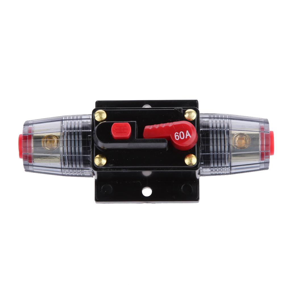 4PCS Manual Reset Circuit Breaker 12/24v Car Boat Audio Fuse Holder 30A+60A