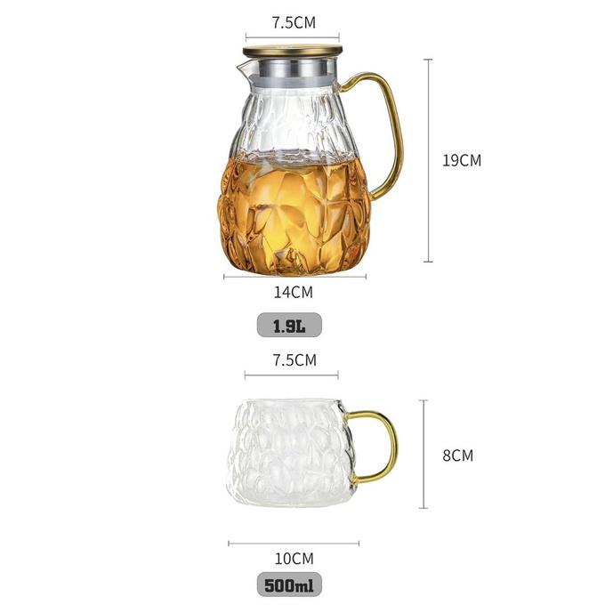 Bình thủy tinh chịu nhiệt cao cấp lên tới 400 độ c vân bong bóng