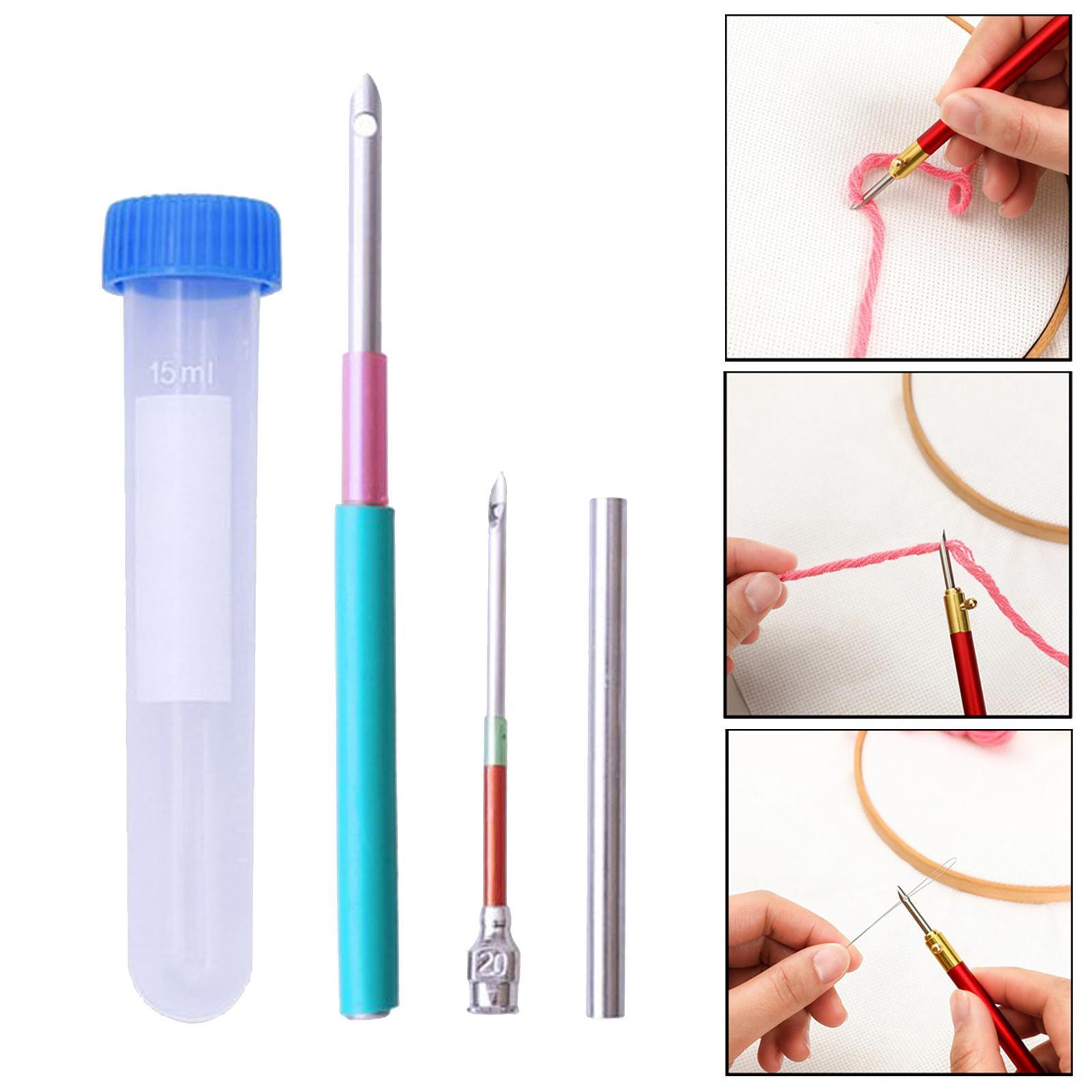 2-7pack Embroidery Punch Needle Pen Sewing Kit Knitting Tool 3Pcs Needle 1Pc