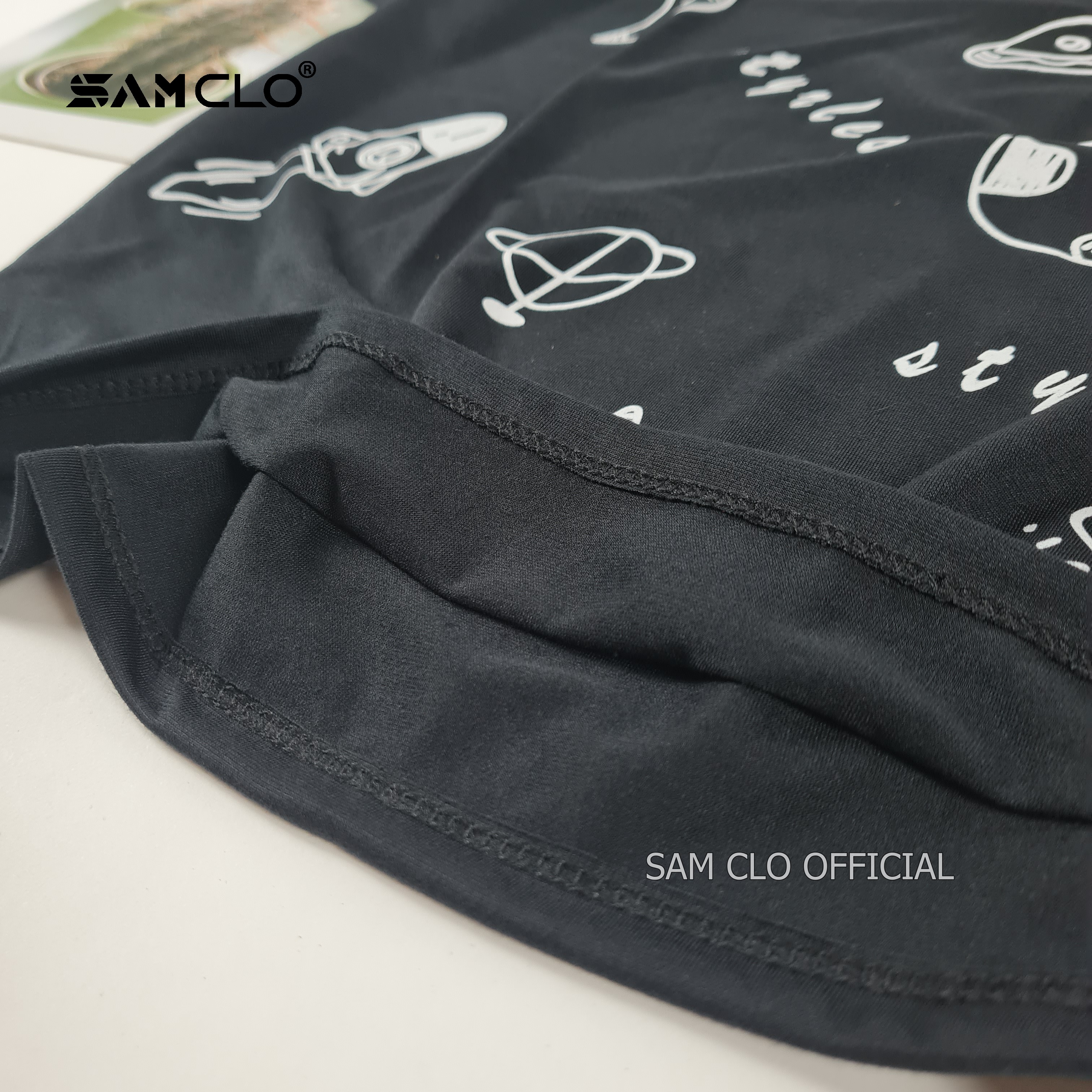 Áo thun tay lỡ nữ SAM CLO freesize phông form rộng dáng Unisex, mặc lớp, nhóm, cặp, in chữ FUNNY FASHION