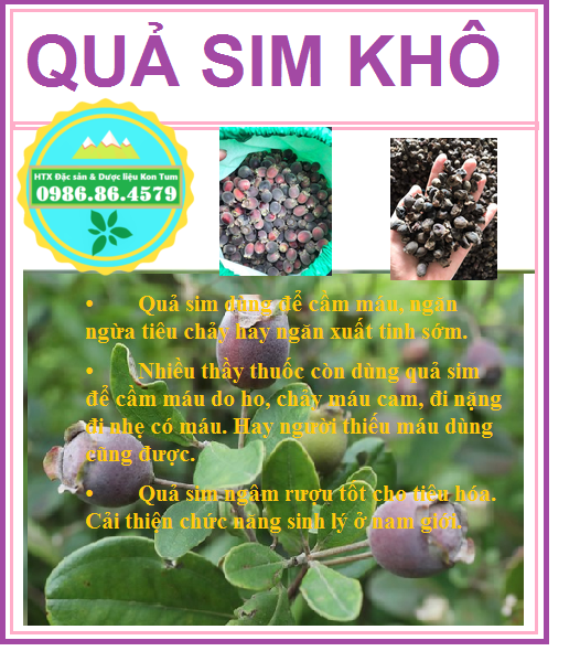 Quả sim khô loại chín đặc sản Kon Tum (1kg)