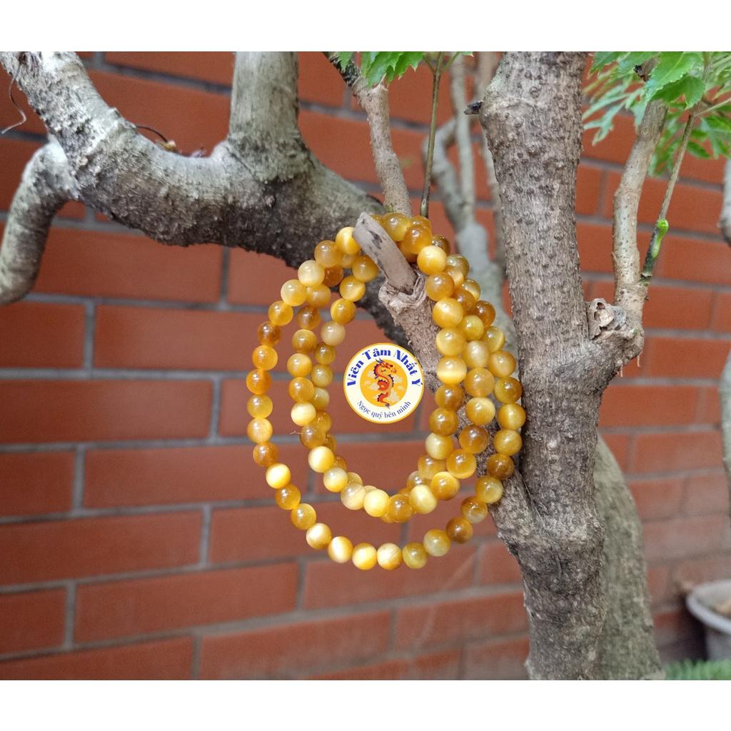 Vòng tay phong thủy đá Mắt Hổ Tiger's Eyes tự nhiên màu vàng hợp mệnh Hỏa, mệnh Thổ