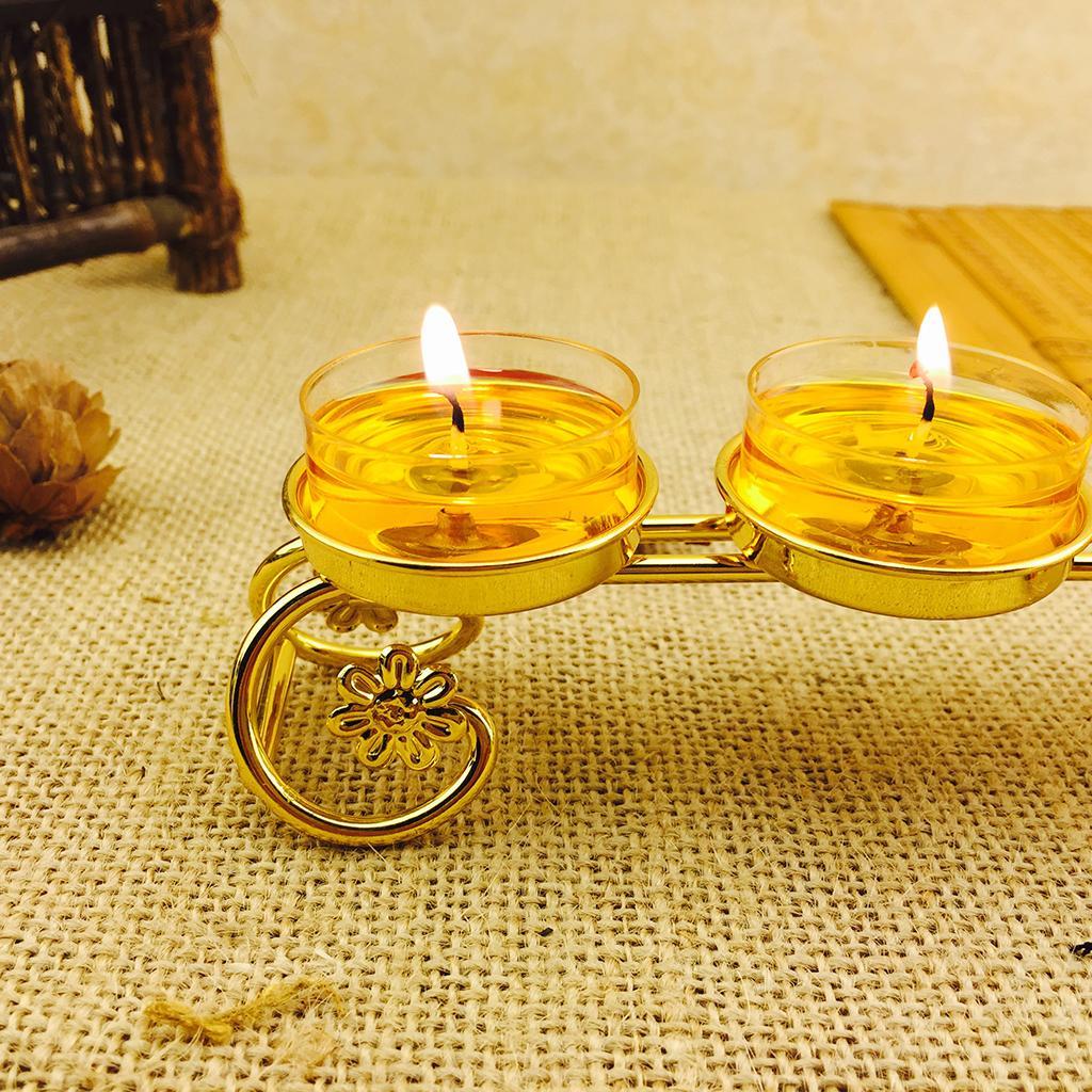 Candle Holder Candlestick Ghee Lamp Menorah for Restaurant Meditation Study
