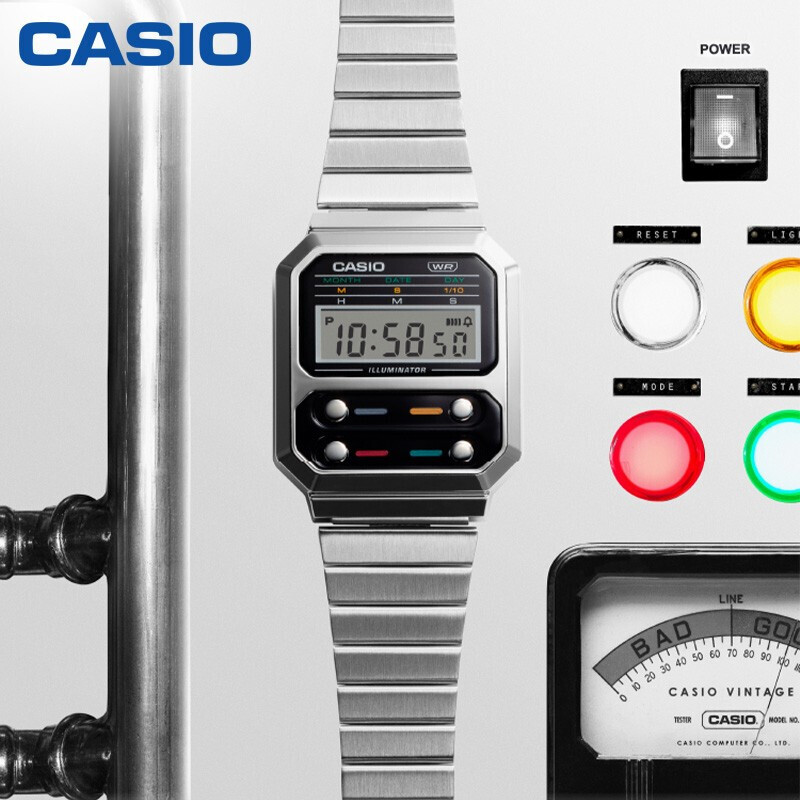 Đồng hồ unisex dây kim loại Casio Standard chính hãng A100WE-1ADF