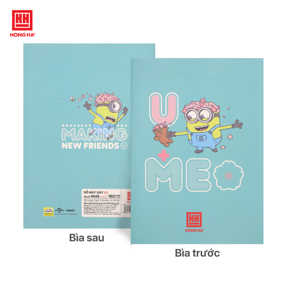 Sổ may gáy A5 160 trang Hồng Hà Minions định lượng 70gsm - 4648