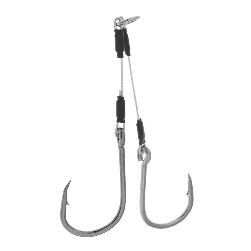 Dual Assist Hooks Double Jigging Fishing Hooks Saltwater Sea Fishing Hooks