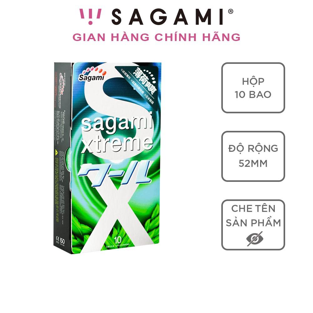 Bao cao su Sagami Spearmint - Hương bạc hà - Hộp 10 chiếc