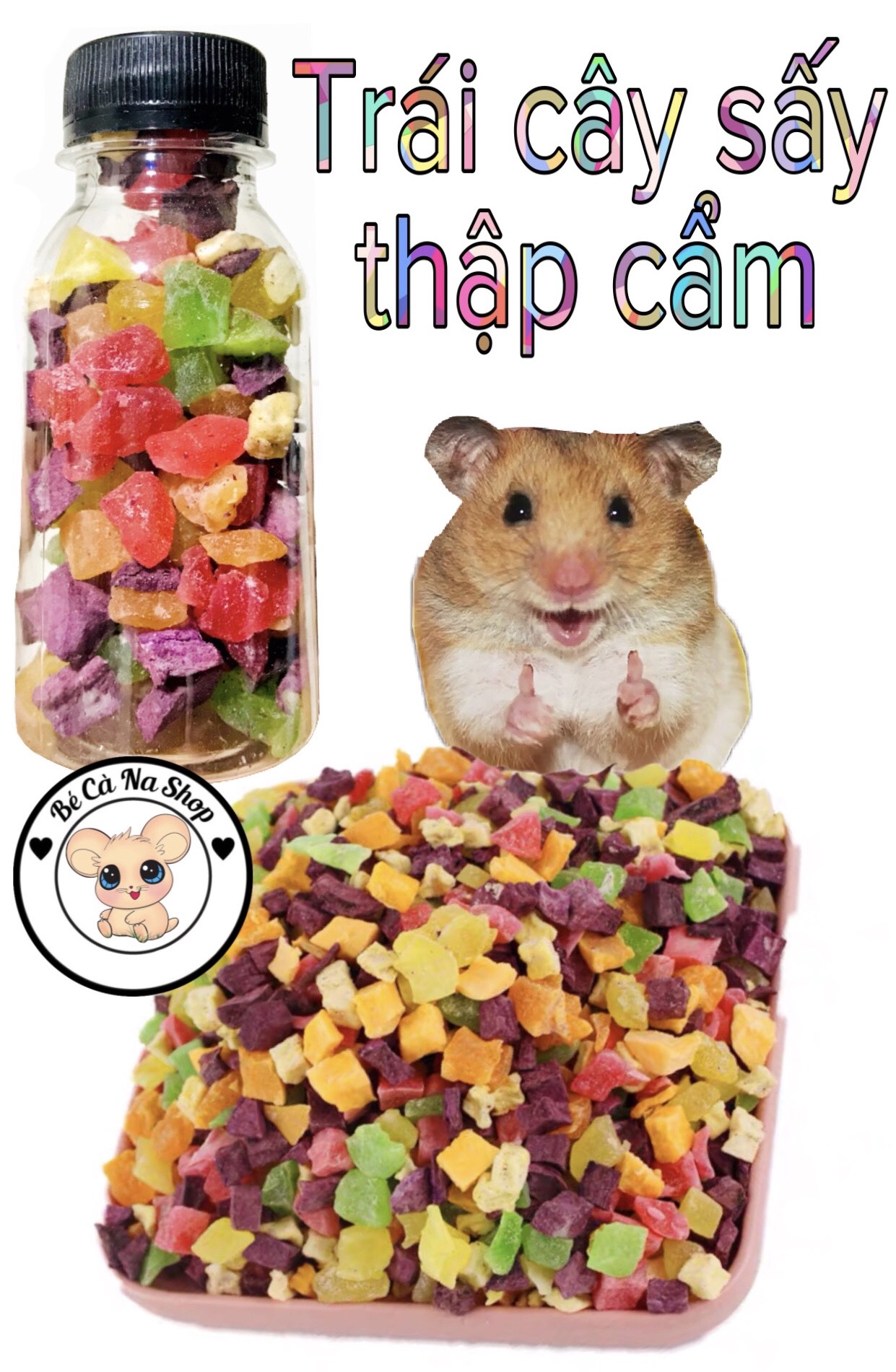 Trái cây sấy lạnh viên cao cấp [bé cà na] thức ăn dặm dinh dưỡng cao cho hamster thỏ bọ sóc chinchilla ...