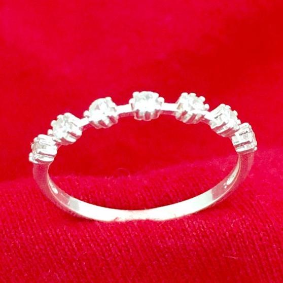 Nhẫn nữ đính đá bản nhỏ phong cách styl chất liệu bạc ta gắn đá cobic cao cấp trang sức Bạc Quang Thản – QTNU63