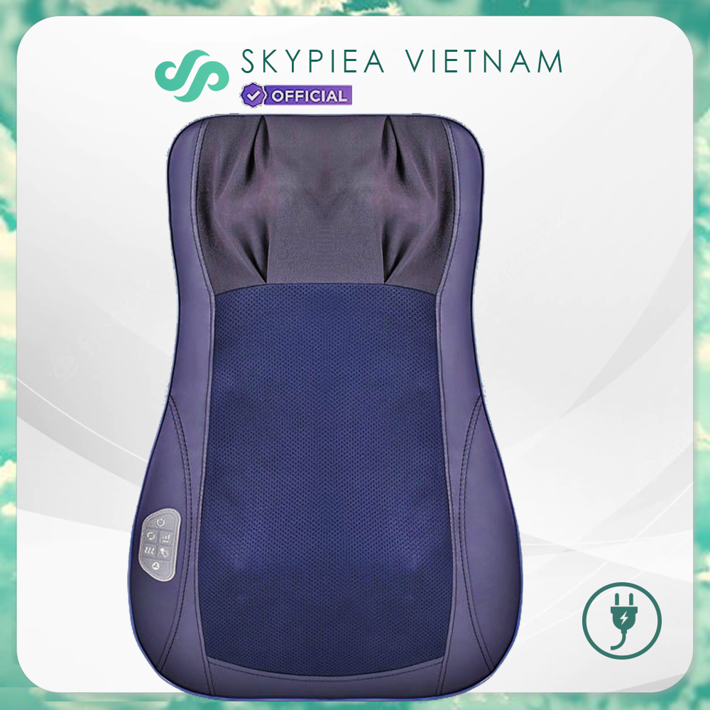 Gối massage hồng ngoại - SKYPIEA - model 2022 SK-2213 - đầu mát-xa cải tiển, con lăn 4D - đệm massage toàn thân