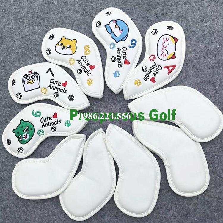 Bọc đầu gậy golf cover gậy sắt da PU chống trầy xước bụi bẩn 10 chiếc BD012