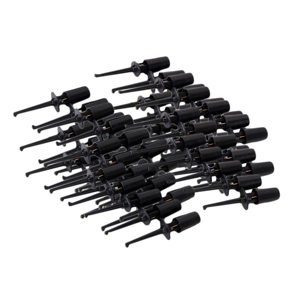 60 Pieces SMD IC Electrical Test Hook For Probe Black Clamp Grabber Test Probe
