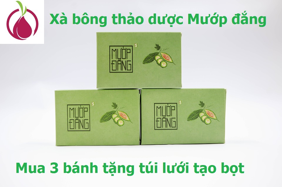 Set 3 bánh Xà Bông tắm handmade Sinh Dược Mướp Đắng 100%  thảo dược, Mát Da, Hỗ Trợ Giảm Mụn, Viêm Nang Lông bánh 100gr