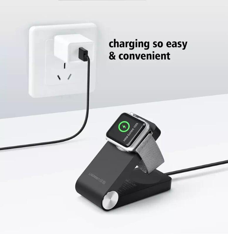 Ugreen UG30703CD156TK Màu Đen Gấp sạc từ tính cho đồng hồ thông minh Apple - HÀNG CHÍNH HÃNG