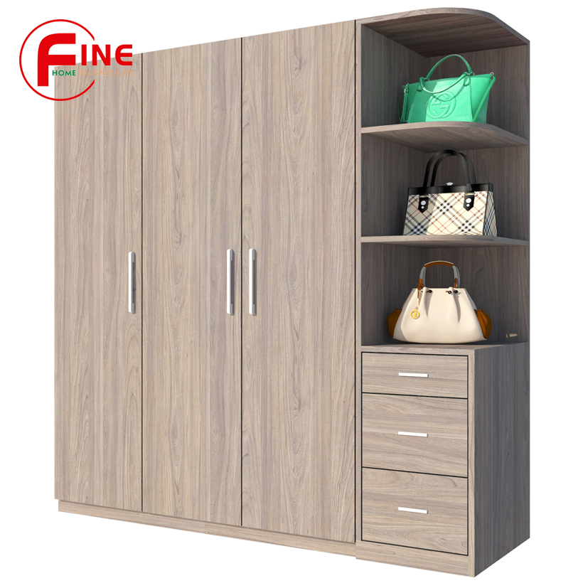 Tủ Áo FINE FT042F (180cm x 200cm) Thiết kế hiện đại, các ngăn tủ rất rộng để xếp gọn và treo quần áo thoải mái