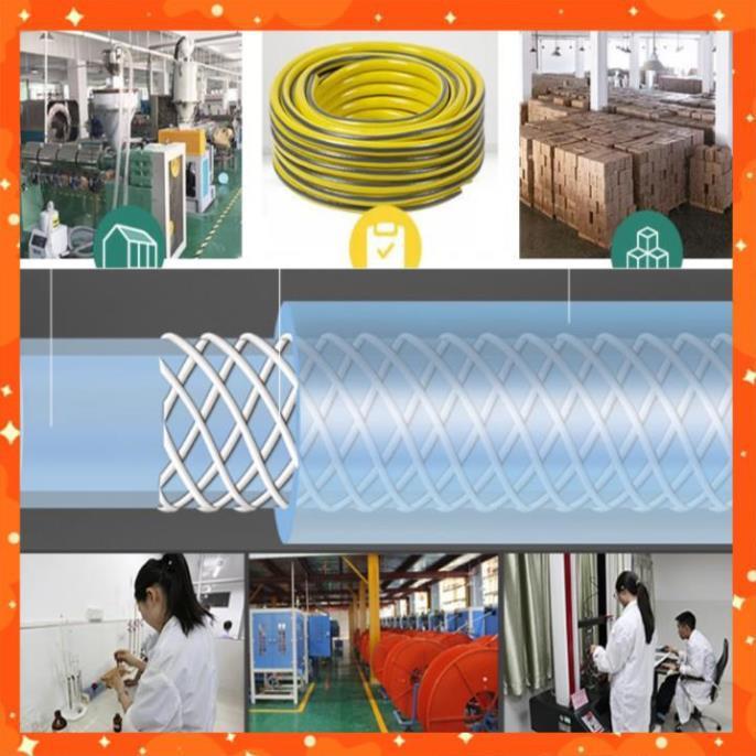 Bộ dây vòi xịt nước rửa xe, tưới cây . tăng áp 3 lần, loại 20m 206236 đầu đồng, đai+ tặng đai