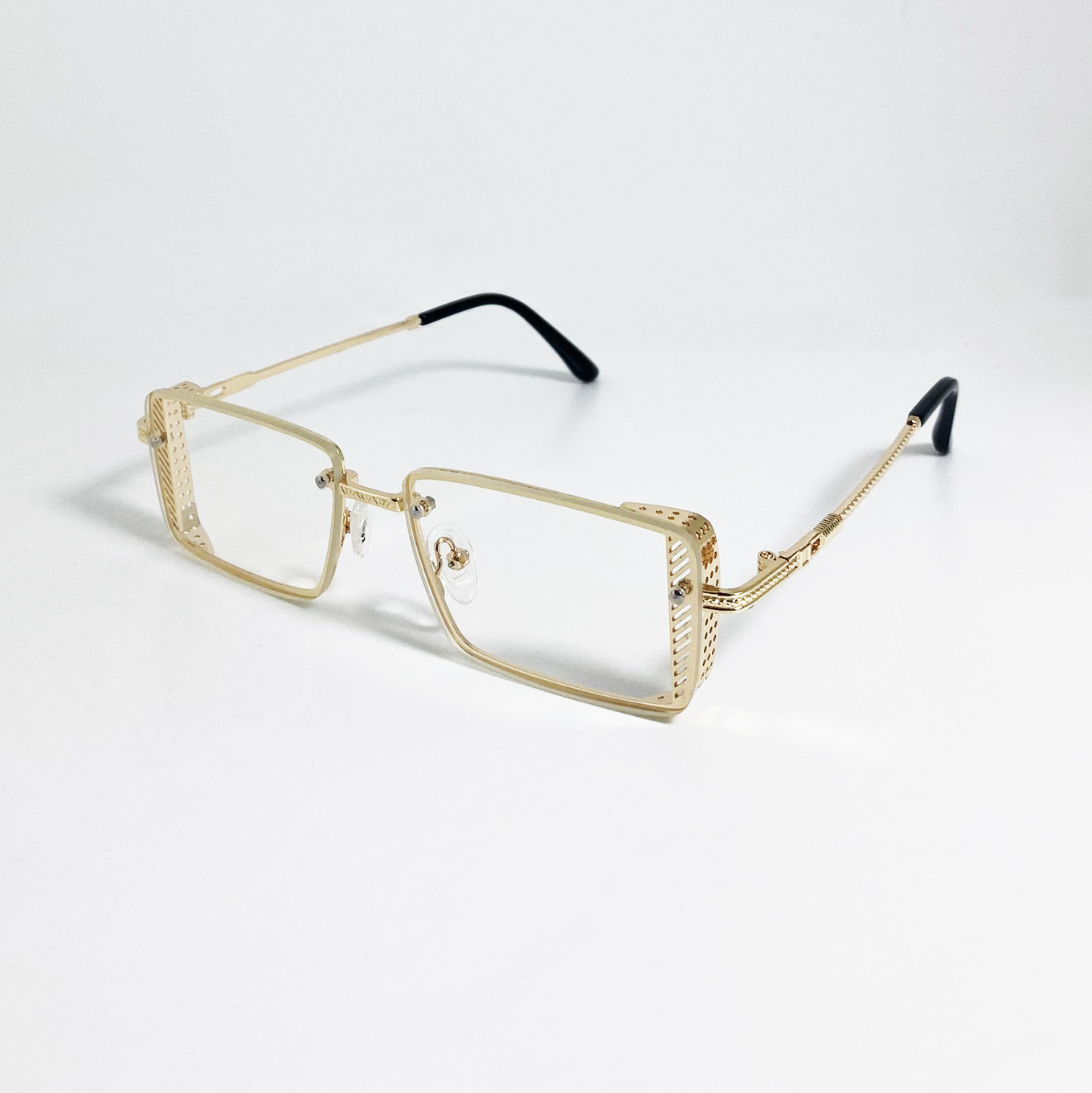Mắt kính giả cận nam nữ Jun Secret gọng kim loại, tròng vuông 0 độ kiểu dáng sang chảnh, chống bụi, chống tia UV JS50A01