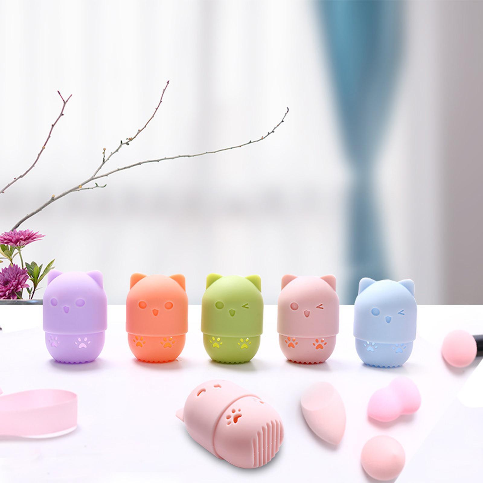 Makeup Sponge Holder Dustproof Silicone Cosmetic Blender Storage Case