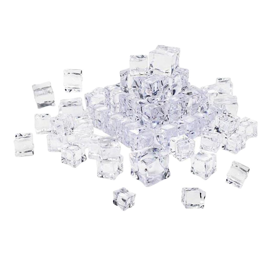50 Pieces Clear Square Acrylic  for Photography Props  Decor 20mm