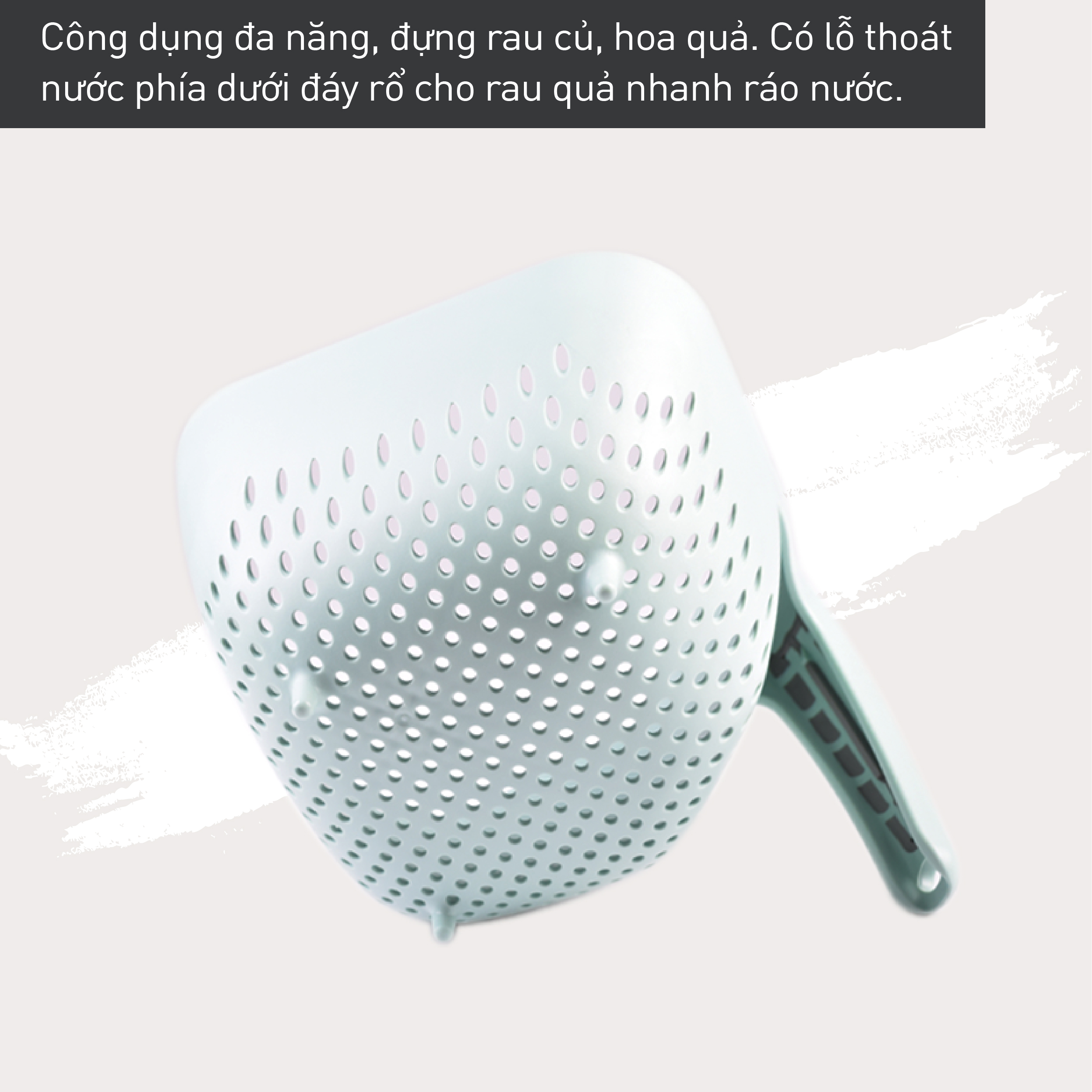 Rổ nhựa đa năng có tay cầm Hàn Quốc - Xanh Mint
