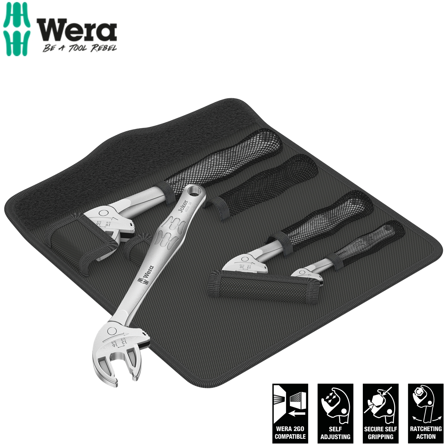 Bộ cờ lê tự điều chỉnh Wera 05020110001 6004 Joker 4 set 1 self-setting spanner set gồm 4 cái