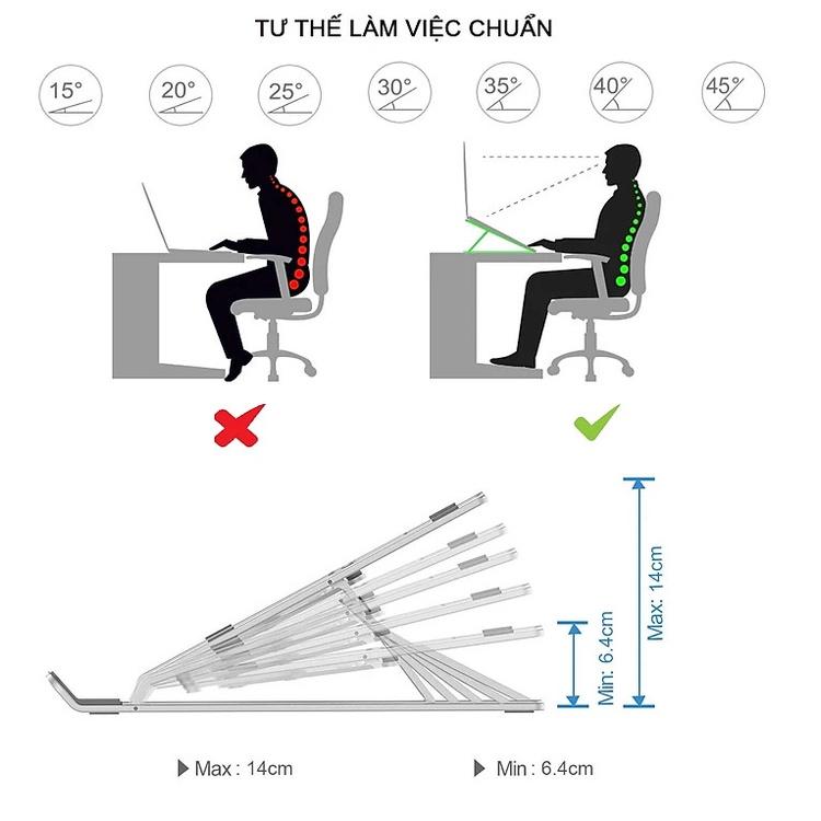 Giá Đỡ Dành Cho Laptop Macbook Để Bàn Chất Liệu Hợp Kim Nhôm Cao Cấp Hàng Cao Cấp - Hàng Chính hãng dododios