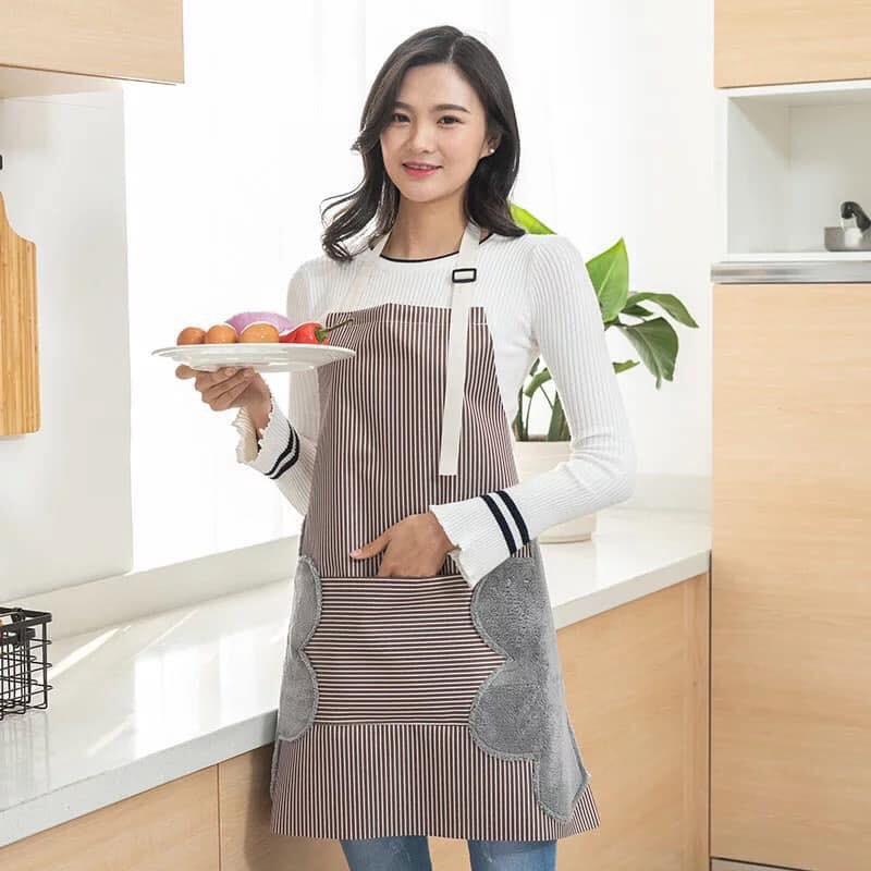 Tạp dề kẻ mẫu mới 3 in 1