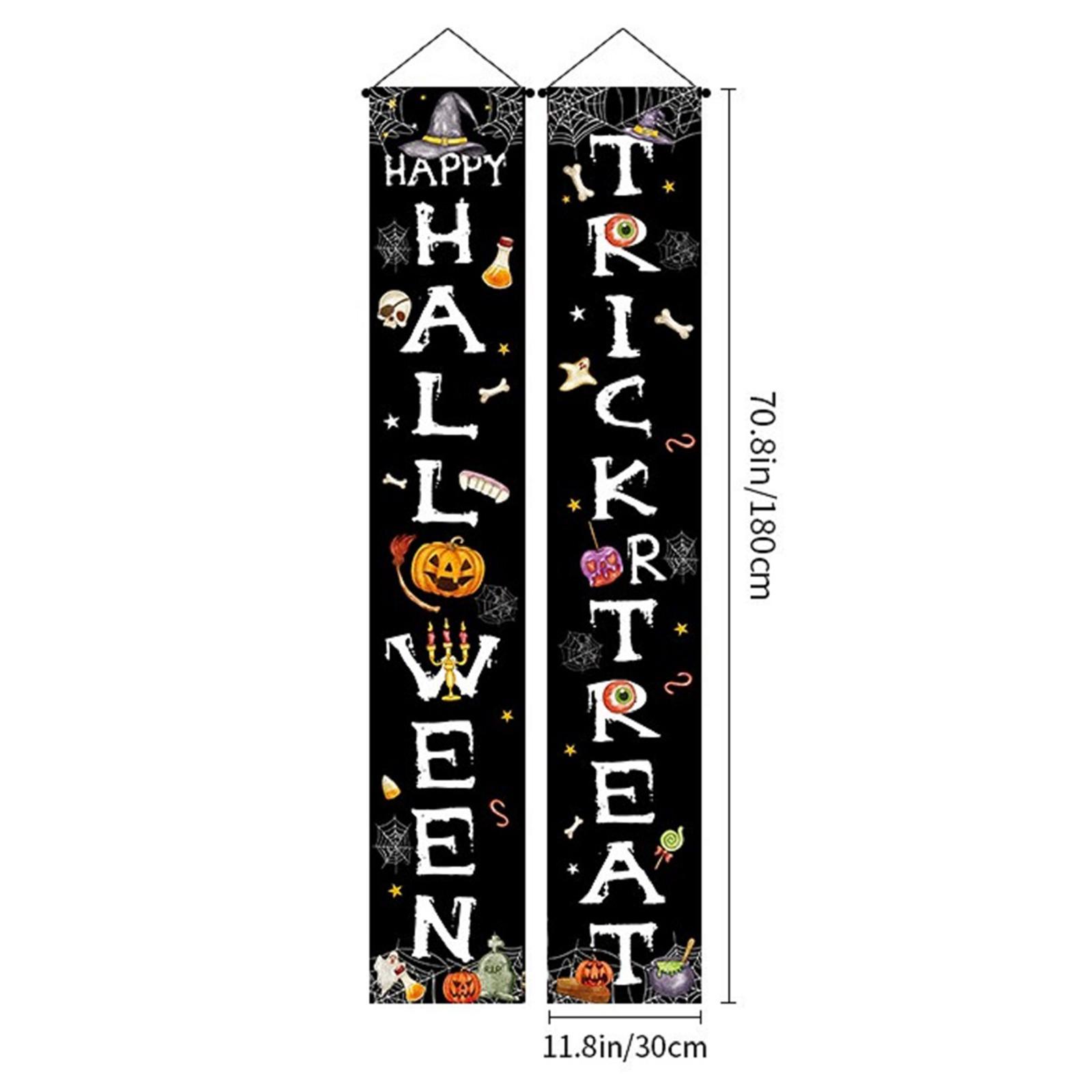 Halloween Banner Hanging Door Decorative Indoor Flag Halloween Decor for Festival Themed Party Haunted House Front Decor