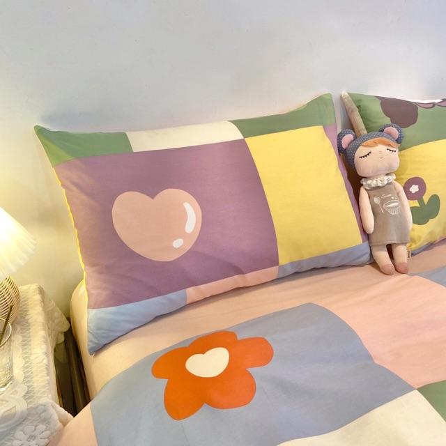 Set Chăn Ga Gối Hàng Nhập Khẩu Cao Cấp 4 Món 100%cotton Cô Bé Mùa Thu Ngộ Nghĩnh