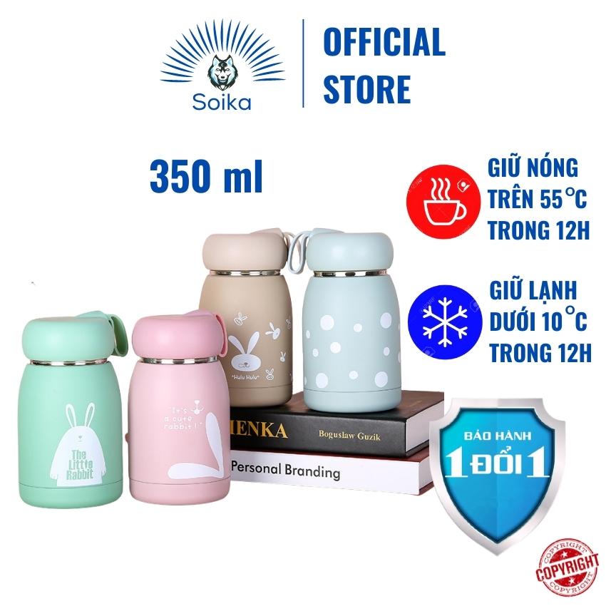 Bình Giữ Nhiệt Cute Cho Bé SOIKA ST03 350ml 3 Lớp Inox 304 Cách Nhiệt Chân Không