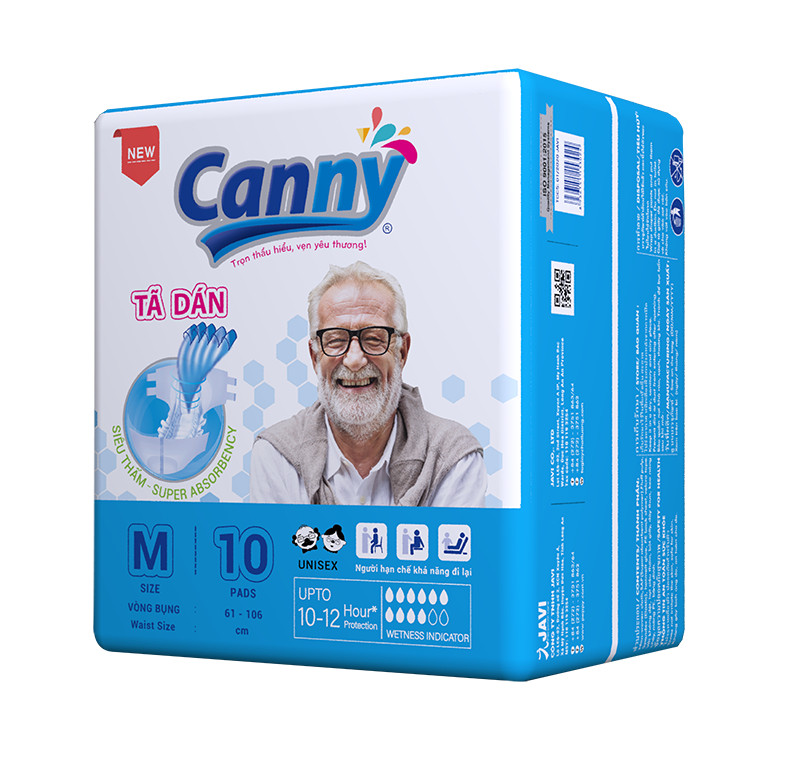 Tã Dán Người Lớn Canny Siêu Mềm, Siêu Thấm, Kháng Khuẩn Size M10, M/L10 (10 miếng)