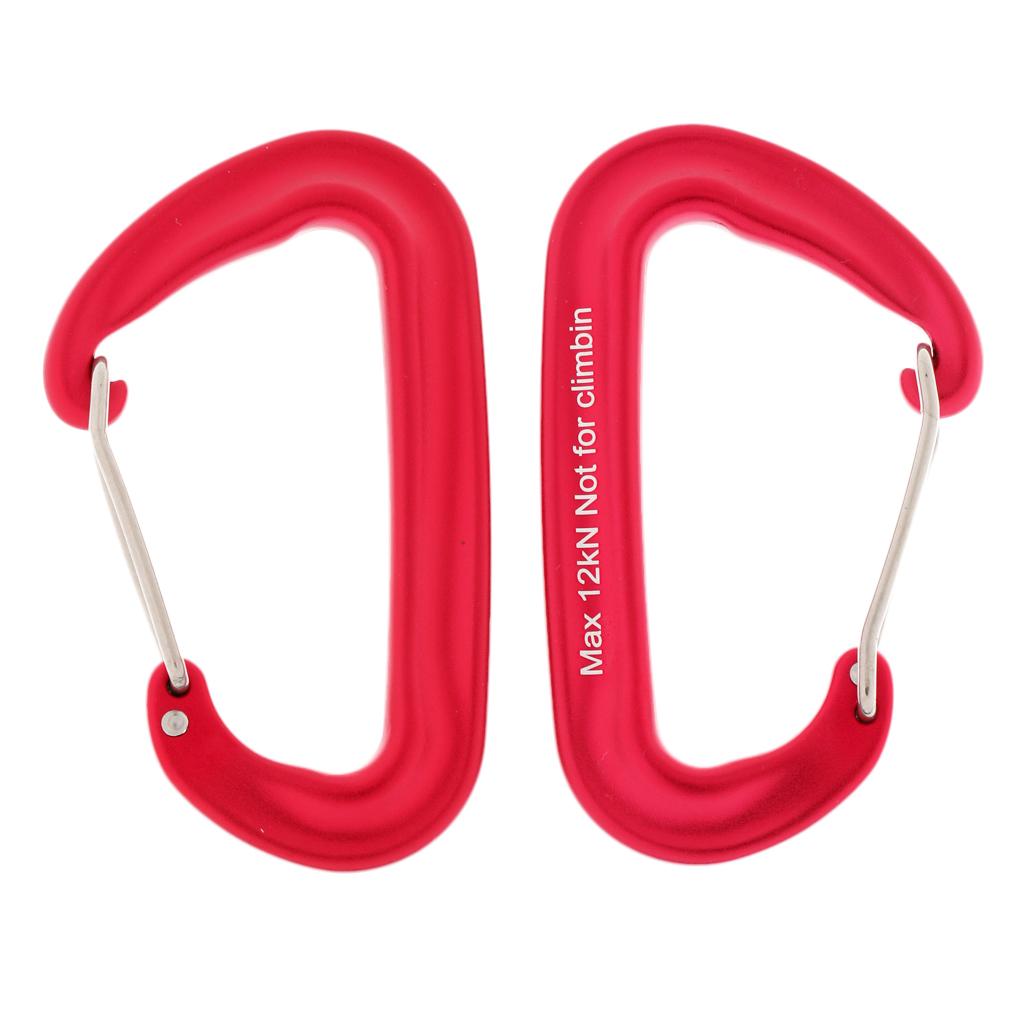 6 Pieces 2600lbs Aluminium Wire Gate Spring Clip Carabiners - Heavy Duty & Lightweight - for Hammock Camping Hiking Outdoor Backpacking