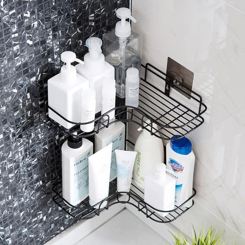 Kệ Góc dán tường để đồ nhà tắm, Kệ góc phòng tắm thép sơn tĩnh điện chống han rỉ