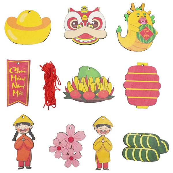 Bộ 10 Dây Treo Trang Trí Tết - Bách Mộc - Chủ Đề Chúc Mừng