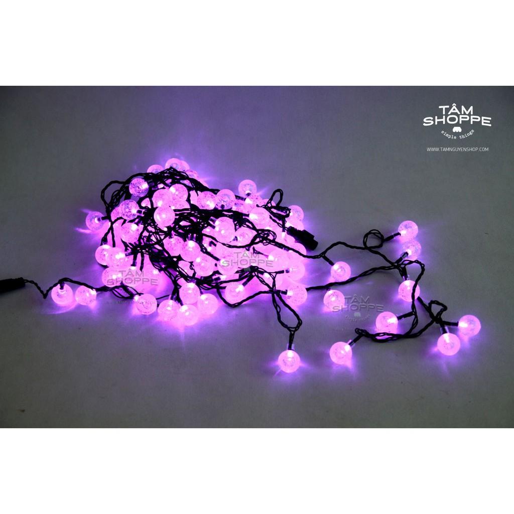 Dây led Bi Trong Suốt Màu Tím 10m
