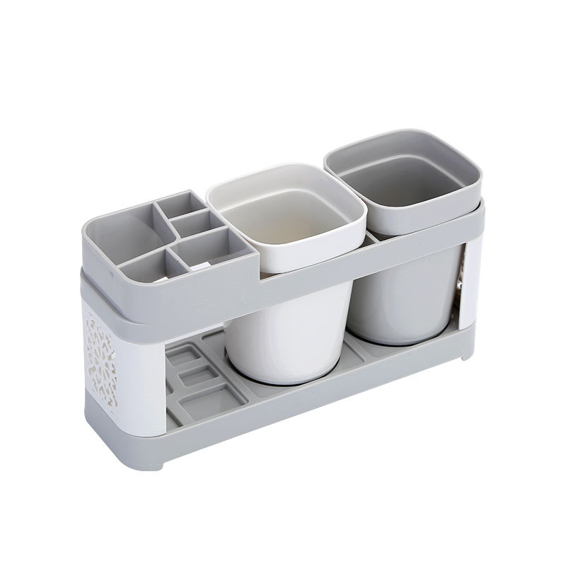 Kệ để bàn đựng 2 ly và bàn chải đánh răng - màu ngẫu nhiên