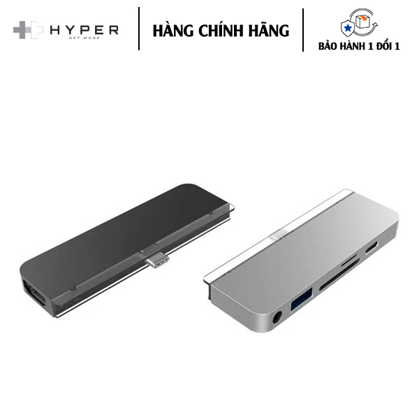 CỔNG CHUYỂN CHUYÊN DỤNG HYPERDRIVE 6 IN 1 HDMI 4K/60HZ USB-C HUB FOR IPAD PRO 2018/2020 &amp; MACBOOK/LAPTOP/SMARTPHONE - Hàng Chính Hãng