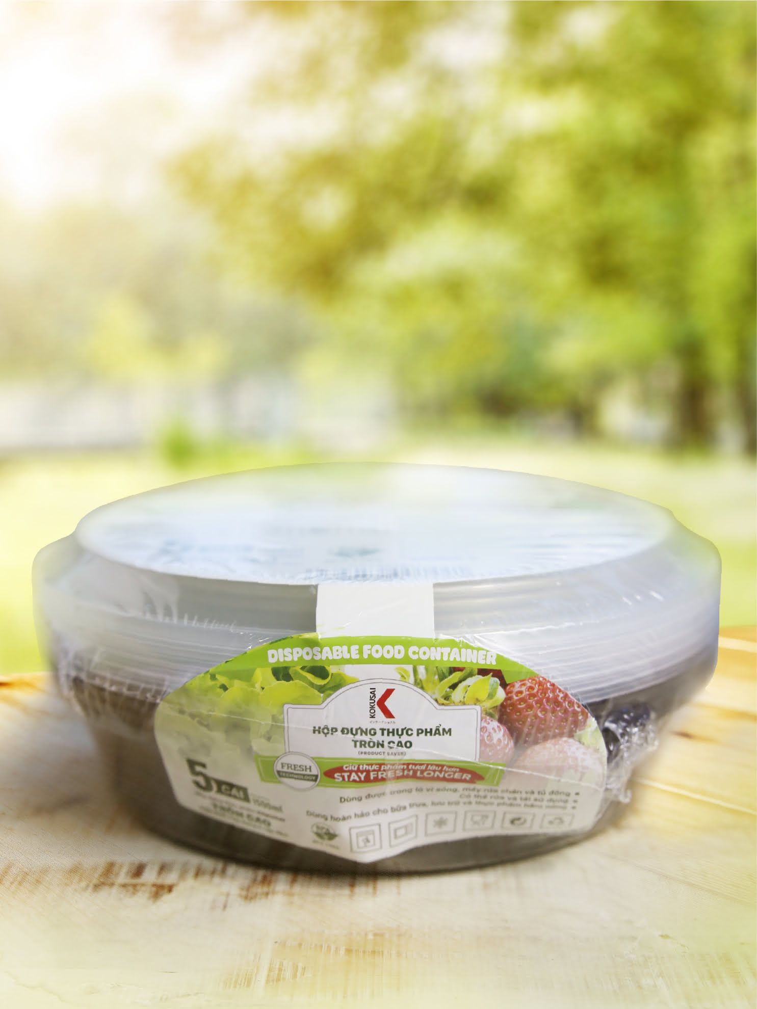 Hộp đựng thực phẩm Kokusai tròn cao 1500ml, dùng được cho lò vi sóng – HDK001441 - Hàng chính hãng