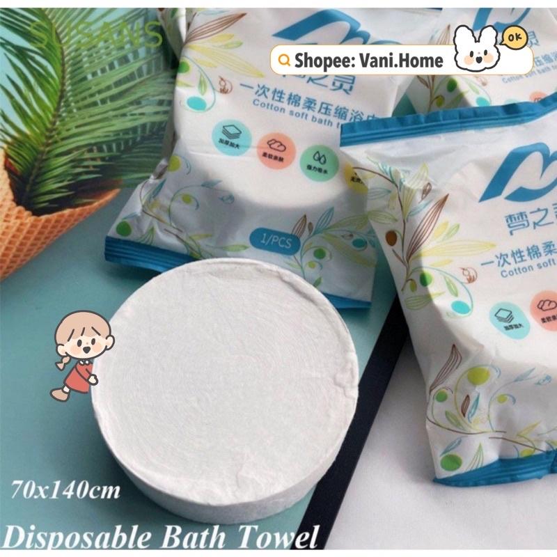 Khăn tắm nén du lịch tiện lợi - Khăn tắm khách sạn Cotton dạng viên nén dùng 1 lần hàng chuẩn Nội Địa Trung