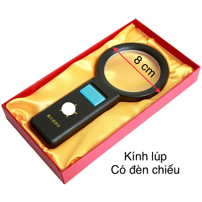 Kính Lúp siêu tiện ích. Kính lúp cầm tay có đèn Led phóng đại 30 lần ( Kèm hộp quà tặng)