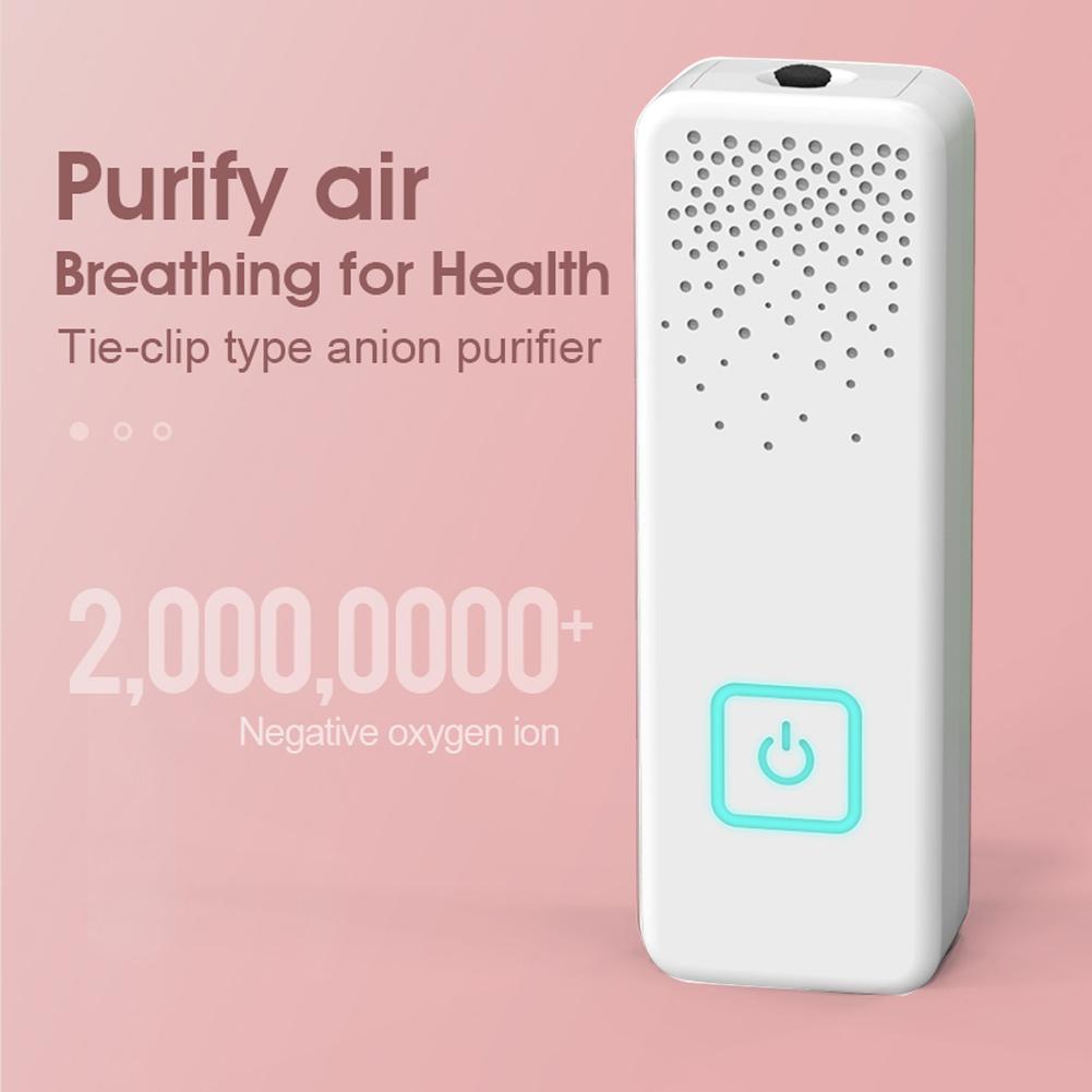 Máy lọc không khí Anion di động mini dạng kẹp, loại bỏ mùi thuốc lá
