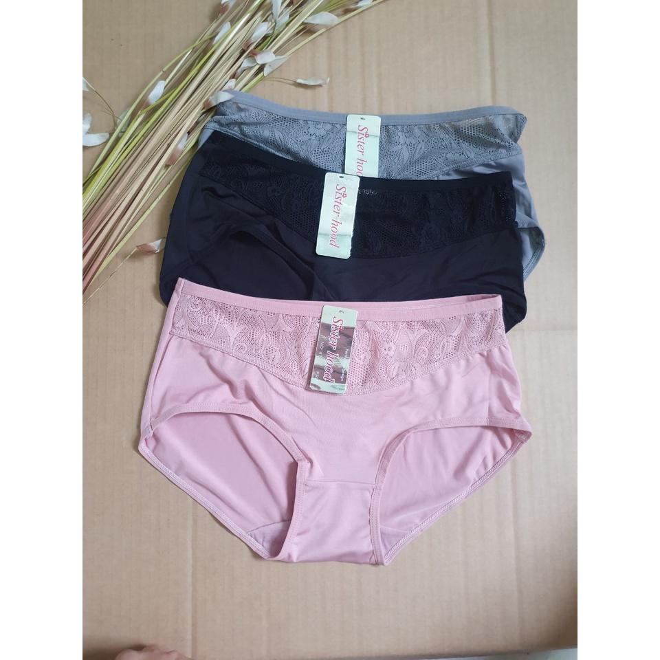 Quần Lót Thái Phối Ren Siêu Bền Free Size từ: 50-60kg, Nhập Khẩu, lưng cao, ôm trọn body, hông đầy đặn, chất