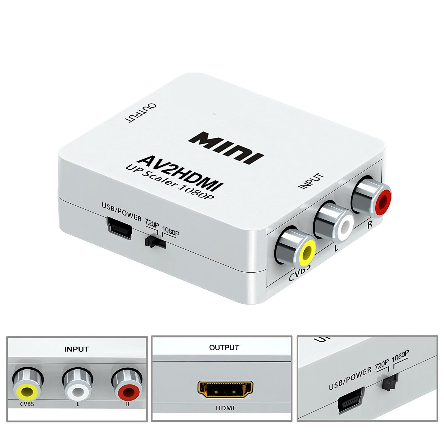 Hộp chuyển Mini AV ra HDMI, AV to HDMI, AV sang HDMI - FullHD 1080p/ 720