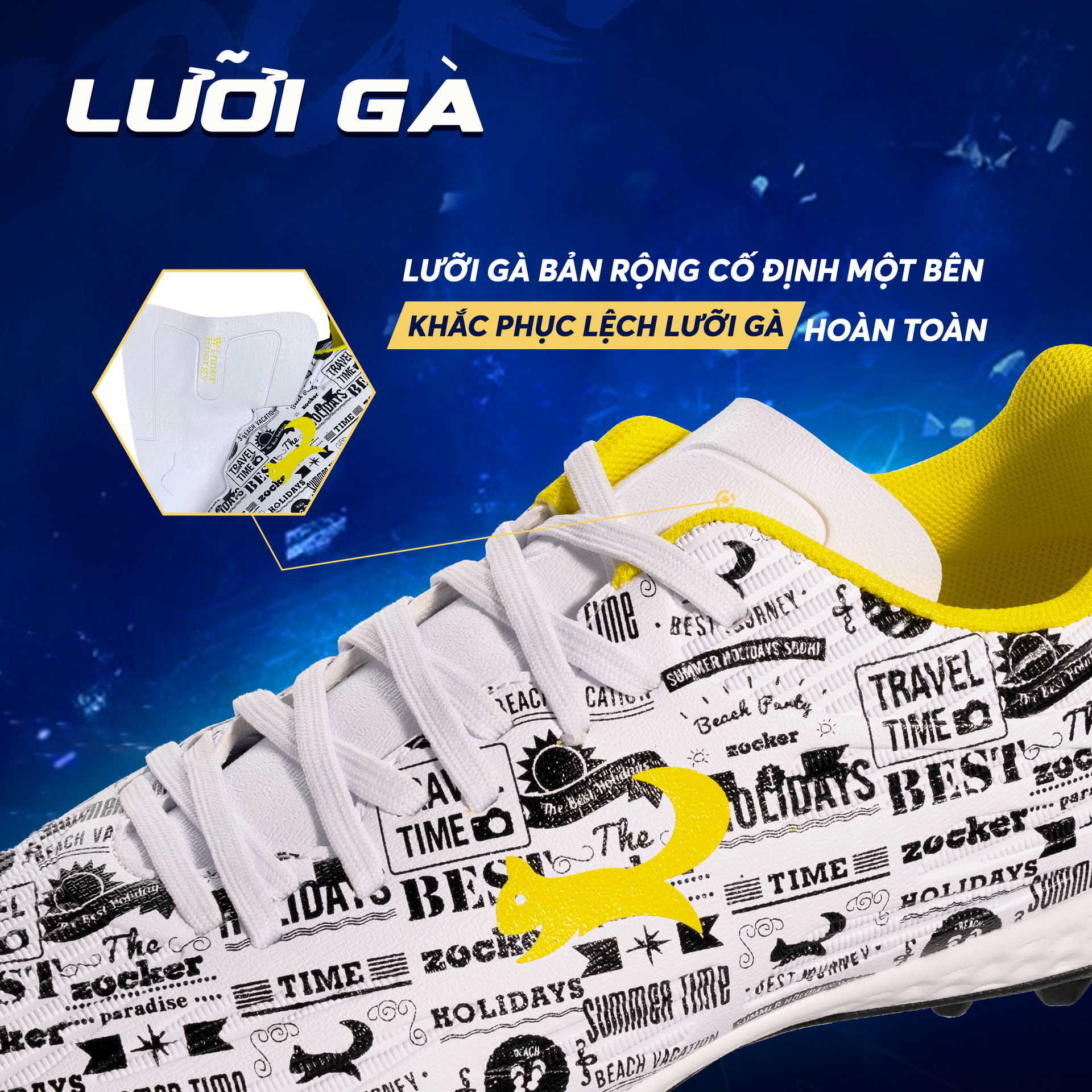 Giày Bóng Đá Sân Cỏ Nhân Tạo Zocker Winner E Màu Trắng, Giày Đá Banh Ôm Chân Lưỡi Gà Liền Tặng Kèm Tất