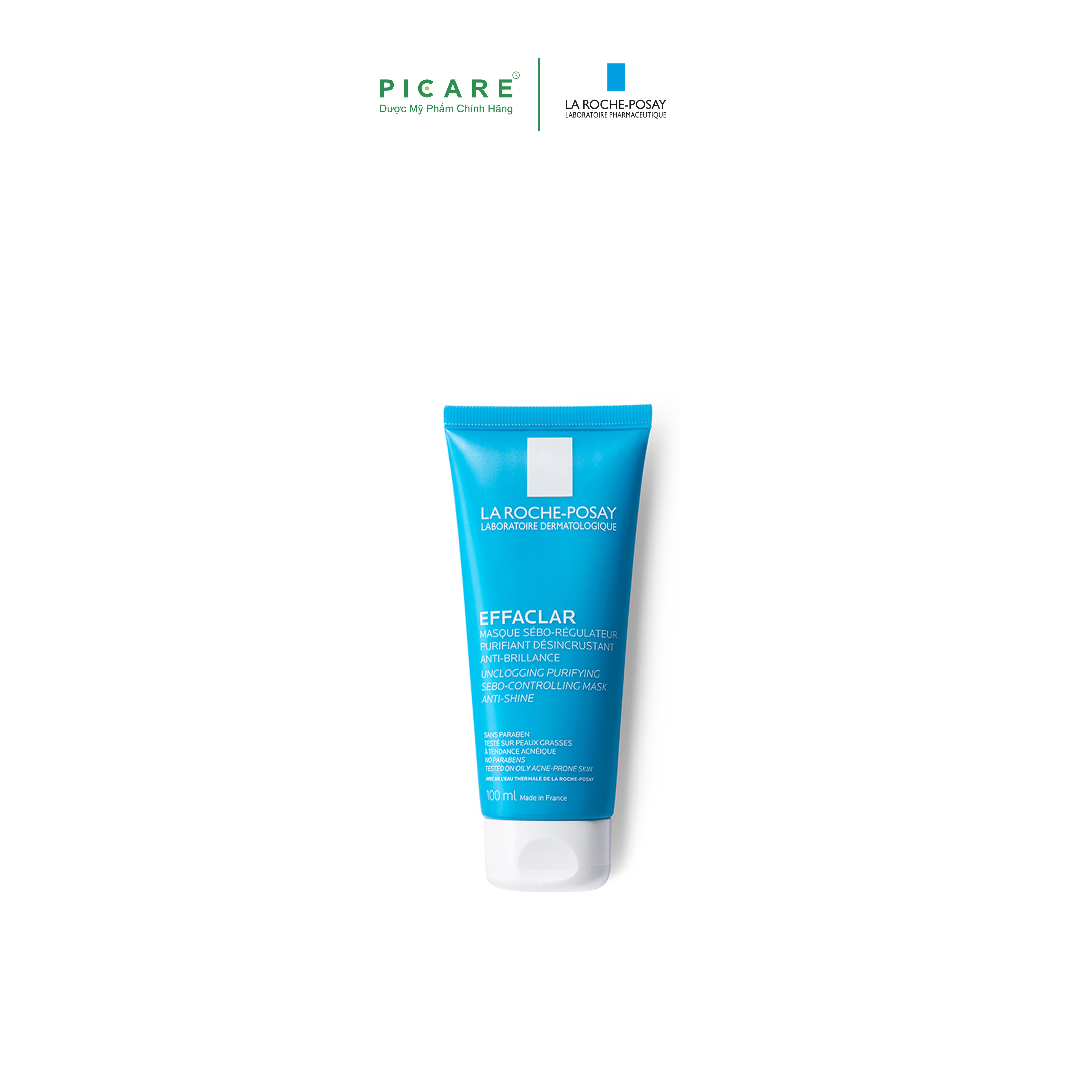 Mặt nạ bùn làm sạch sâu, giảm mụn &amp; giảm bóng nhờn La Roche-Posay Effaclar Sebo-Controlling Mask (100ml)