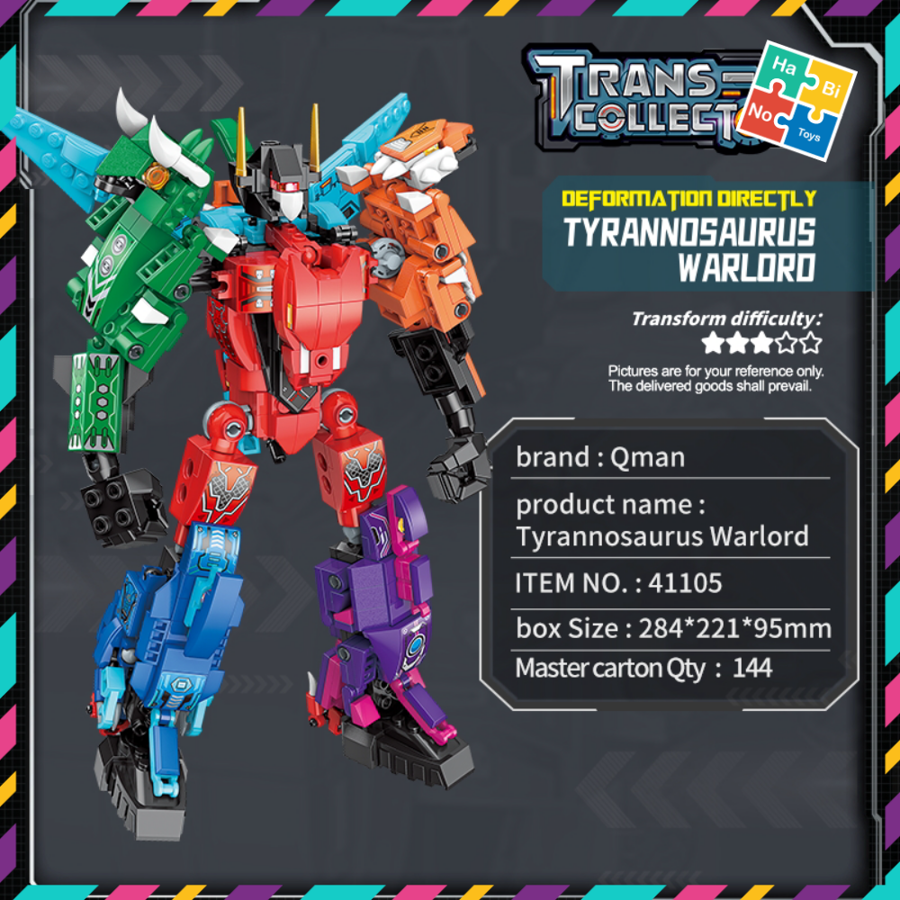 Lắp Ráp Qman 41105 Người Máy Khủng Long Robot Đồ Chơi Xếp Hình Mech Dinosaur 6 Trong 1 Gồm 521 Chi Tiết Cho Trẻ Từ 6 Tuổi