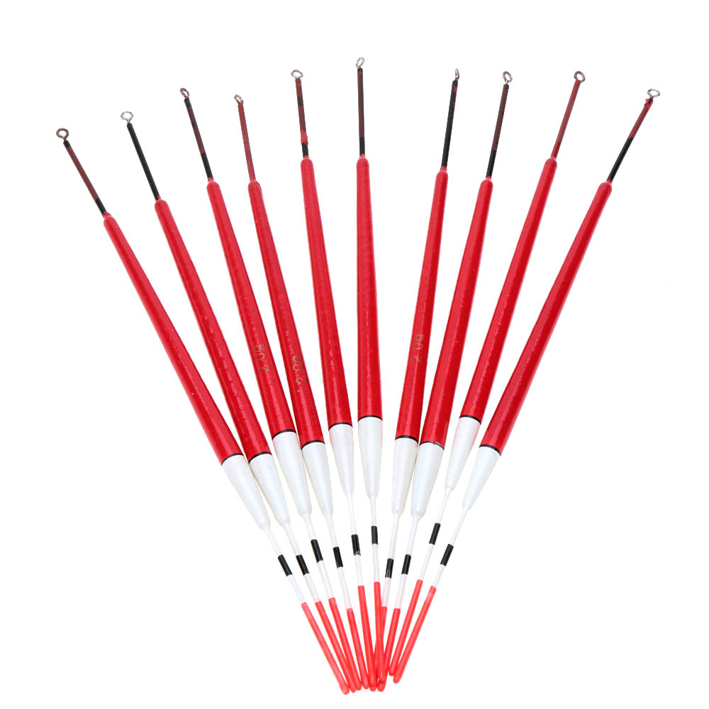 10 cái phao câu cá được làm bằng gỗ paulownia có độ nổi tuyệt vời, thích hợp cho mọi cần câu